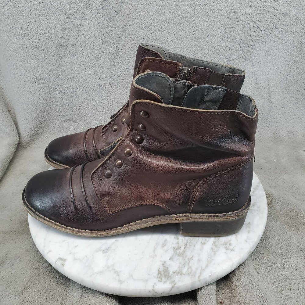 Kickers Shoes Womens EU 39 US 8.5 Brown Leather Ankle Boots